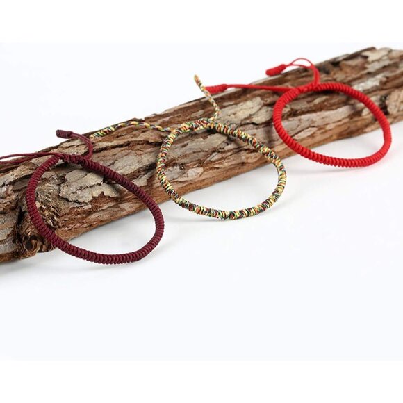 Versatile Tibetan Mala Bracelet - Adjustable Cotton Rope String for Spirituality - Picture 6 of 8